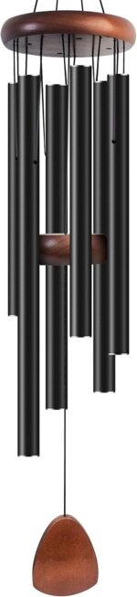 Large Aluminium Wind Chimes 37" Inches to Create a Zen Atmosphere Suitable for Outdoor, Garden, Patio Decoration. Classic Black Wind Chimes with Wind Catcher Suitable as A Gift for Unisex - Image 2