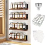 Magnetic Spice Rack with 24 Jars, 216 Labels, 1 Steel Funnel for Refrigerator，Microwave Oven - Full Set of Spice Organizer - Image 2