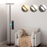 Modern LED Floor Lamp - Remote & Touch Control, 40W/2400LM Sky Torchiere Standing Lamp, Fully Dimmable, 3 Color Temperatures, Ideal for Living Room & Bedroom, Easy to Assemble - Image 2