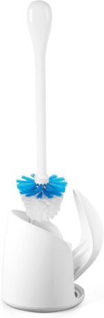 OXO Good Grips Compact Toilet Brush & Canister, Toilet Bowl Brush and Holder with Automatic Canister Door, Bathroom and Small Spaces Cleaning Supplies Essential - Image 2