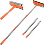 Professional Window Squeegee,2 in 1 Squeegee Window Cleaner with Long Stainless Steel Handle,Sponge Car Window Squeegee for Gas Station, Glass,Shower (Sponge Style) - Image 2