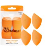 Real Techniques Miracle Complexion Makeup Sponge, 4-Pack Beauty Blender For Liquid & Cream Foundation, Streak-Free Coverage, Latex-Free, Vegan & Cruelty-Free - Image 2