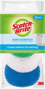 Scotch-Brite Non-Scratch Plastic Scrubbing Pads, Cleans Dishes Without Scratching, 3 Scrubbing Pads - Image 2