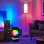 Smart LED Floor Lamp with APP Control & RGB Colors - Dimmable Standing Lamp for Living Room, Bedroom, Gaming - Remote, Timer, 9W Bulb Included, 67" Modern Tall Lamp (White) - Image 2