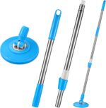Spin Mop Replacement Handle 360 Degree Spin Mop Pole Handle Replacement Rotating Telescopic Stick for Head Replace Spinning Household Cleaning Accessories for Home(Cute Blue) - Image 2