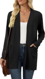 Women's Long Sleeve Cardigan Lightweight Casual Open Front Cardigans with Pockets - Image 2
