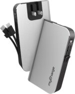 myCharge Portable Charger with Wall Plug – 10050mAh Fast Charger – Power Bank for iPhone, Samsung, Android & More - External Battery Pack Portable Charger with Built-in Cables (Lightning + USB-C) - Image 2