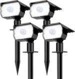 nipify Solar Lights Outdoor Waterproof, Motion Sensor Spot Lights- 4 Pack/56 LED/3 Modes Solar Powered Spotlights 2-in-1 Auto On/Off Landscape Lighting for Outside Yard Wall Garden, Cool White - Image 2