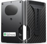 【Anti-theft Tracking Wallet】Smart Wallet with Location Tracking, Air Wallet Build in Airtag Chip Compatible with Apple Find My iOS Only, RFID-Blocking Card Holder with Money Clip (Black Carbon Fiber) - Image 2