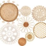 Wall Basket Decor Set of 8 – Flat Woven Basket Wall Hanging Decor