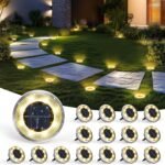 SOLPEX 16 Pack Solar Ground Lights Outdoor Waterproof, Solar